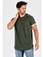 Kol Ucu Baskılı Uzun Erkek T-Shirt - Haki 2