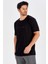 Göğüs Fermuarlı Uzun Erkek T-Shirt - Siyah 4