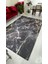 Siyah Mermer Model Ipek Kadife Lastikli Halı Örtüsü 3