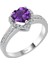 Pırlanta Ve Kalp Kesim Ametist Taşlı Yüzük 0404R0089 1