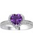 Pırlanta Ve Kalp Kesim Ametist Taşlı Yüzük 0404R0089 2