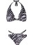 Balensiz Kopçalı Zebra Desenli Bikini Takımı 1