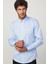 Slim Fit Mavi Non-Iron %100 Pamuk Doğa Dostu Ekoteks Belgeli Ütü Gerektirmez Gömlek 1