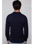 Slim Fit Dar Kesim Polo V Yaka Lacivert Erkek Triko Kazak 5