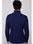 Slim Fit Dar Kesim Tam Balıkçı Yaka Desenli Sax Mavi Erkek Triko Kazak 5