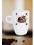 Yeni Yıl Uykucu Kedi Baskılı Kupa Bardak Porselen Latte Filtre Kahve Fincanı 1