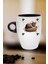 Yeni Yıl Uykucu Kedi Baskılı Kupa Bardak Porselen Latte Filtre Kahve Fincanı 1