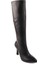 Modern Rahat Sivri Stiletto Deri Çizme Siyah 14201 2