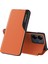 Xiaomi Redmi 13C /poco C65 Için Akıllı Görünüm Flip Stand Pu Deri Telefon Kılıfı - Turuncu (Yurt Dışından) 1