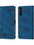 Samsung Galaxy A25 Için Kabartmalı Deri Cüzdan Stand Telefon Kılıfı - Mavi (Yurt Dışından) 2