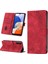 Samsung Galaxy A25 Için Kabartmalı Deri Cüzdan Stand Telefon Kılıfı - Kırmızı (Yurt Dışından) 1