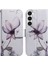 Samsung Galaxy S23 Için Desen Baskı Pu Deri Cüzdan Manyetik Kapak Görüntüleme Stand Şok Geçirmez Flip Telefon Vaka-Pembe Çiçeği (Yurt Dışından) 1