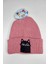 Pembe Kedi Nakışlı Kız Çocuk Bere 1