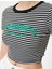 Baskılı Crop Tişört Kısa Kollu Bisiklet Yaka Slim Fit Ribanalı 5