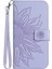 Samsung Galaxy A04 4g (164.4 x 76.3 x 9.1 Mm) HT04 Düşme Koruması Cilt Dokunlu Pu Deri Telefon Kılıfı Baskılı Ayçiçeği Stand Stand Cüzdan Kapağı El Strap-Light Mor (Yurt Dışından) 2