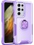 Samsung Galaxy S21 Ultra 5g Için Pc+Silikon Telefon Kılıfı, Rotatable Ring Kickstand Anti-Fall Telefon Kapak Light Mor Mor (Yurt Dışından) 1