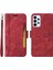 Samsung Galaxy A23 Için 4G/F23 5G/M23 5G/M13 4G/A23 5g (Global Versiyon) Basılı Dikiş Hattı Deri Kılıf Stand Cüzdan Telefon Kapağı Strap-Red ile (Yurt Dışından) 1