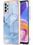 Samsung Galaxy A53 Için 5g Imd Mermer Desen Yumuşak Tpu Kasası 2.0mm Elektraptaşlama Telefon Kapağı Koruyucu-Blue (Yurt Dışından) 2