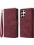 Samsung Galaxy S23 Için Ultra Çoklu Kart Yuvaları Telefon Kapağı Pu Deri Cüzdan Stand Tam Koruma Kılıfı Zipper Cep-Wine Red ile (Yurt Dışından) 1