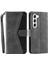 Samsung Galaxy S23 Için+ Ekleme Dikiş Pu Deri Dergisi Stand Manyetik Toka Telefon Cüzdan Kapak-Grey (Yurt Dışından) 1