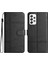 Samsung Galaxy A52S Için 5G/A52 5G/A52 4g Cowhide Doku Iş Deri Dikiş Çizgisi Dekor Dekor Stand Vaka Telefon Kabuk Black (Yurt Dışından) 1