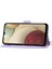 Samsung Galaxy A22 4g (Ab Versiyonu) Baskılı Çiçekler Cilt Tahtası Çoklu Kart Yuvaları Telefon Kılıfı Pu Deri Stand Cüzdan Kapağı Bilek Kayışı ve Omuz Kayış Lambası Mor (Yurt Dışından) 2