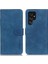 Samsung Galaxy S23 Için Khazneh S23 Ultra Retro Doku Pu Deri Telefon Kapağı Damla Geçirmez Koruyucu Cüzdan Standı Case-Mavi (Yurt Dışından) 1