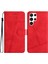 Samsung Galaxy S23 Ultra Cilt Touch Hatları Için Baskılı Telefon Kılıfı Vintage Şok Geçirmez Pu Deri Cüzdan Kapağı Stand-Red ile (Yurt Dışından) 1
