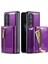 Samsung Galaxy Z Fold3 Için 5g 2'si 1 Arada Pu Deri Kaplamalı Pc+Tpu Anti-Collision Geri Kılıf Kickstand-Dark Mor ile Manyetik Çıkarılabilir Fermuar Cüzdan Telefon Kapağı (Yurt Dışından) 1