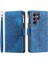 Samsung Galaxy S23 Ultra Için Fermuar Cep Telefonu Kılıfı, Mandala Çiçek Baskılı Pu Deri Stand Kapağı Çoklu Kart Yuvası Cüzdan Mavisi (Yurt Dışından) 1