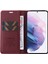 Samsung Galaxy S21+ 5g Için Manyetik Kapatma Kılıfı, Stand Pu Deri Cüzdan Telefon Kapak Kırmızısı (Yurt Dışından) 2