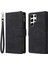 Samsung Galaxy S23 Için Ultra Çoklu Kart Yuvaları Telefon Kapağı Pu Deri Cüzdan Stand Tam Koruma Kılıfı Zipper Cep-Black (Yurt Dışından) 1