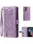 Samsung Galaxy S23 Için Ultra Fermuar Cep 9 Kart Yuvaları Tasarım Pu Deri Cüzdan Kapağı Katlanabilir Stand Telefon Damla Geçirmez Kasa El Strap-Purple (Yurt Dışından) 1