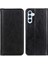 Samsung Galaxy A34 Için 5g Litchi Doku Bölünmüş Deri Stand Telefon Kılıfı Cüzdan Manyetik Otomatik Absorbulmuş Kabuk Koruma Kapak Black (Yurt Dışından) 1