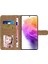 Samsung Galaxy A22 5g (Ab Versiyonu) Çılgın At Dokusu Pu Deri Kılıf Baskılı Çizgiler Cüzdan Stand Tam Koruma Flip Telefon Kapağı Strap-Rose Altın (Yurt Dışından) 2
