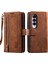 Samsung Galaxy Z Fold4 5g 9 Kart Tutucu Yuvaları Fermuar Cep Kılıfı Pu Deri Manyetik Kapatma Stand Folio Flip Cüzdan Telefon Kapağı Bilek Kayış-Kahverengi (Yurt Dışından) 1
