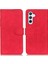 Samsung Galaxy A54 Için Khazneh A54 5g Manyetik Toka Pu Deri Retro Doku Telefon Kapak Folio Flip Cüzdan Stand Kılıf Kırmızı (Yurt Dışından) 1