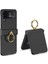 Samsung Galaxy Z Flip4 Için Gkk 5g Menteşe Koruma Telefon Kılıfı Sert Pc Metal Yüzük Tutucu Kickstand Slip Shockproof Cover-Black (Yurt Dışından) 1