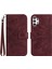 Samsung Galaxy A32 4g (Ab Versiyonu) HT04 Cilt Touch Pu Deri Tam Koruma Cüzdan Kılıfı Baskılı Ayçiçeği Ayarlanabilir Stand Kapağı El Strap-Wine Red ile (Yurt Dışından) 1