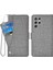 Samsung Galaxy S21 Ultra 5g Stand Cüzdan Jean Kumaş Doku Pu Deri Kılıf Dönen Kart Yuvası Anti-Drop Telefon Kapak-Grey (Yurt Dışından) 1