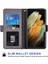 Samsung Galaxy S21 Ultra 5g Stand Cüzdan Jean Kumaş Doku Pu Deri Kılıf Dönen Kart Yuvası Anti-Drop Telefon Kapak-Grey (Yurt Dışından) 2