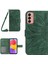 Samsung Galaxy M13 4g Için Manyetik Tokalı Telefon Kılıfı, HT04 Cilt Dostu Baskılı Ayçiçeği Pu Deri Cüzdan Stand Koruyucu Kapak Omuz Askısı-Dark Yeşil (Yurt Dışından) 1
