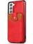 Samsung Galaxy S21+ 5g Damla Dirençli Pu Deri Kaplamalı Tpu Kapak Kickstand Telefon Kılıfı Dikey Flip Kart Pocket-Red (Yurt Dışından) 1
