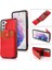 Samsung Galaxy S21+ 5g Damla Dirençli Pu Deri Kaplamalı Tpu Kapak Kickstand Telefon Kılıfı Dikey Flip Kart Pocket-Red (Yurt Dışından) 2