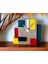 Mondrian Temalı Kübik Beton Masa Saati 3