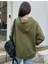 Unisex Haki Better Here Go Baskılı Oversize Üc Ip Hoodie 3