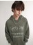 Kadın Haki Shastly Baskılı Üç Iplik Polar Hoodie 2