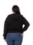 Büyük Beden Kanguru Cepli Kapüşonlu Üç Iplik Siyah Sweatshirt 3
