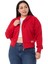 Büyük Beden Kanguru Cepli Kapüşonlu Üç Iplik Kırmızı Sweatshirt 5