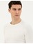 Erkek Ekru Slim Fit Bisiklet Yaka Triko Kazak 50281779-VR019 2